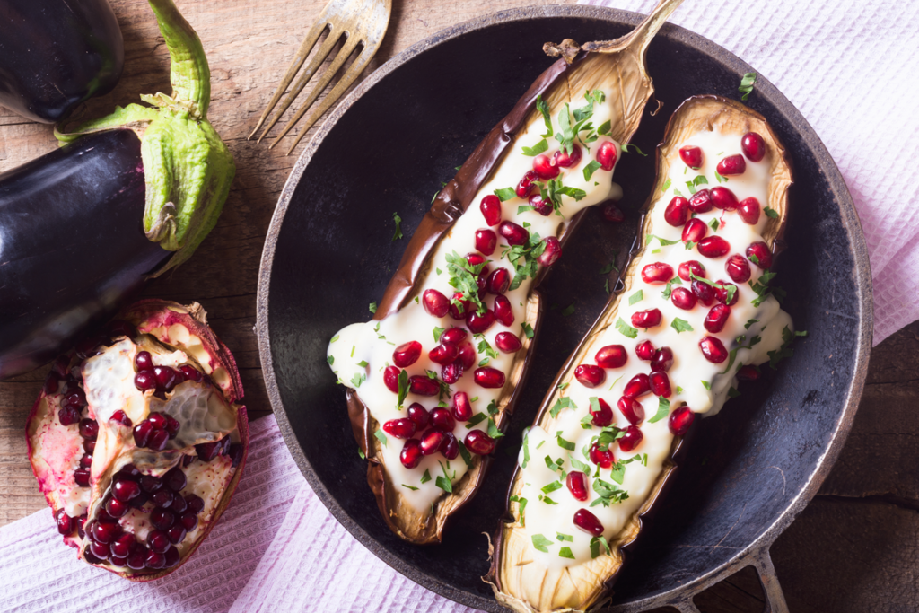 Gefüllte Aubergine mit Reis und Hackfleisch - CoGAP