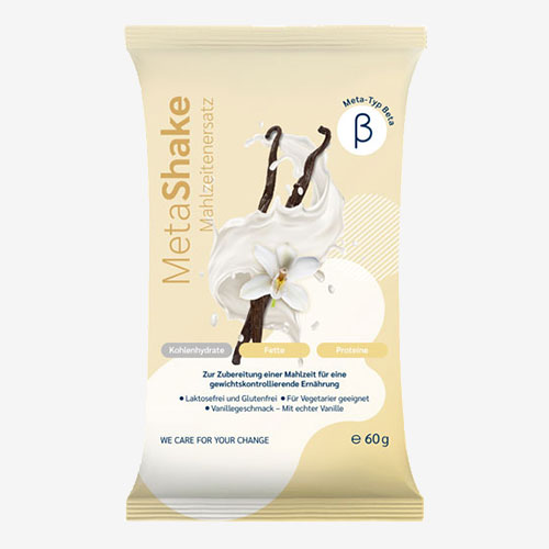 MetaShake Beta einzelnes Sachet Mahlzeitenersatz mit Vanillegeschmack