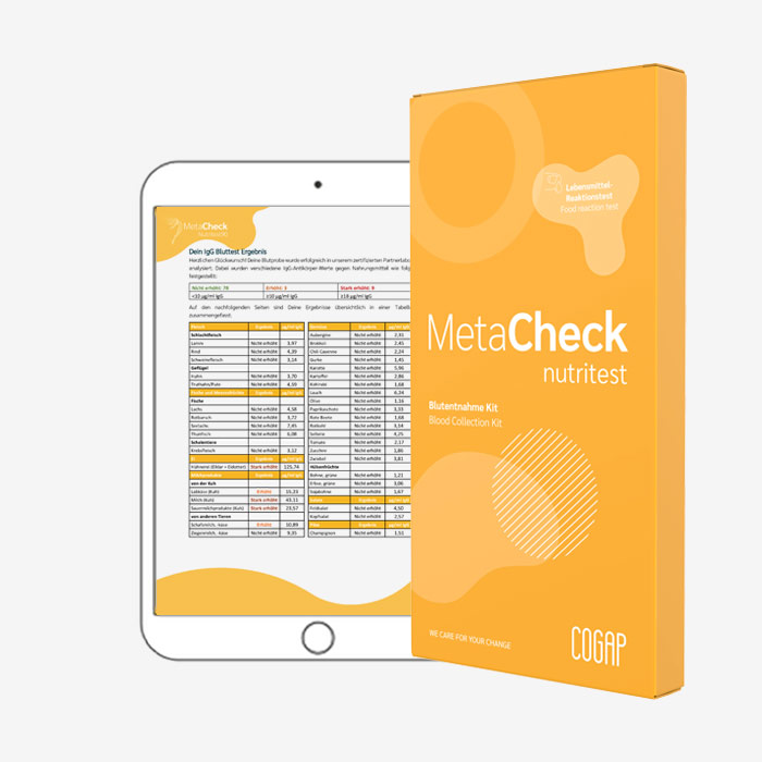 MetaCheck Nutritest90 | Lebensmittelreaktionstest Blut-Analyse für 90 Lebensmittel
