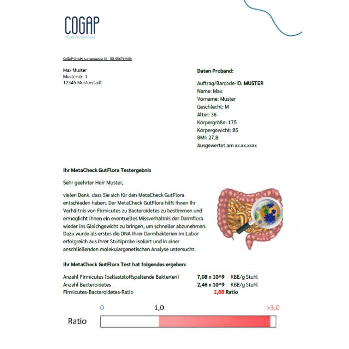Testergebnis des Darmfloratests
