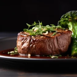 Weihnachtliches Rinderfilet mit Cranberry-Balsamico-Sauce, Petersilienkartoffeln & Ofenbrokkoli